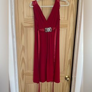 Red dress with ribbon tie in the back. Size 10
